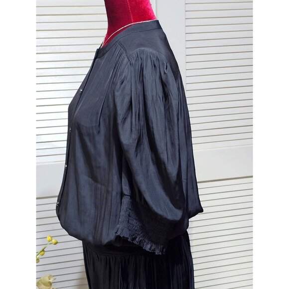 Ramy Brook Women's Black Tracey Button-Front Crop Jumpsuit Size XL 2565 - Picture 6 of 15